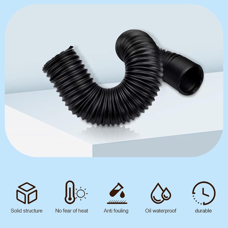 ijuicy 1 PC Car Duct Hoses, 3" Flexible Retractable Fresh Air Duct Hoses, Automotive Modified Intake Accessories, Universal for Most Cars Trucks (Black) - Image 5